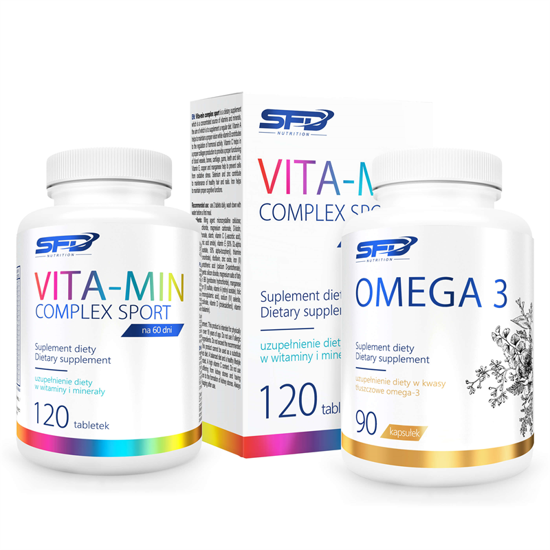 SFD NUTRITION Vita-Min Complex Sport 120 tabletek + Omega 3 90 kapsułek