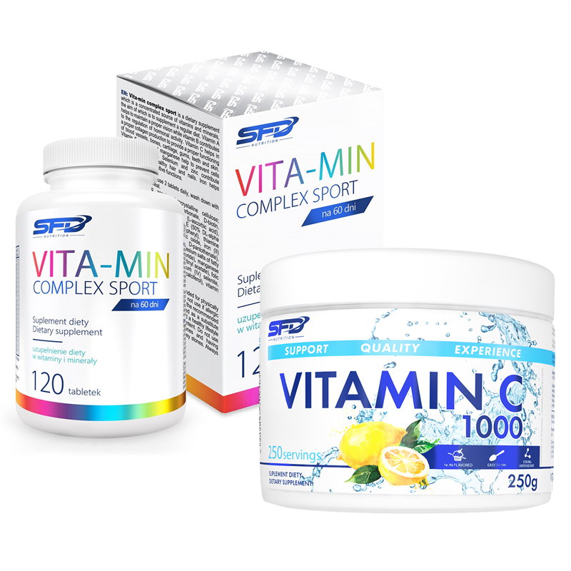 SFD NUTRITION Vita-Min Complex Sport 120tab + Vitamin C 250g