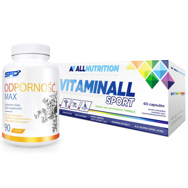 ALLNUTRITION VitaminALL SPORT 60 kaps + Odporność Max 90tab