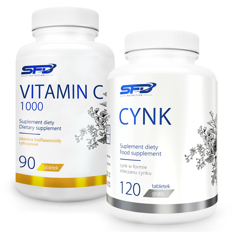 SFD NUTRITION Vitamin C 1000 90 tabletek + Cynk 120 tabletek