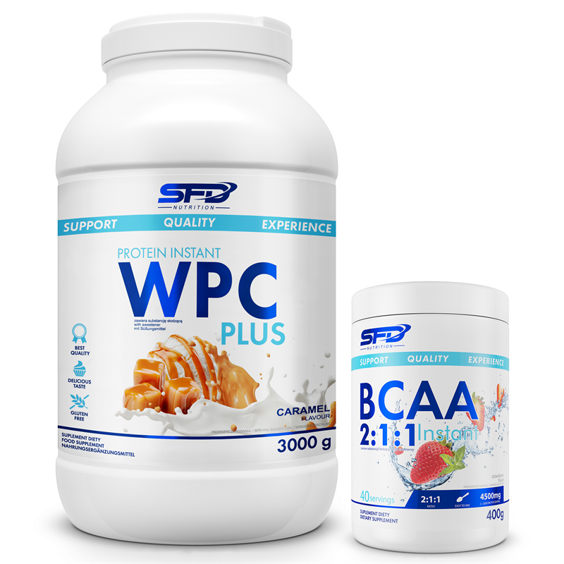 SFD NUTRITION WPC PROTEIN PLUS 3000g + BCAA 2:1:1 INSTANT 400g