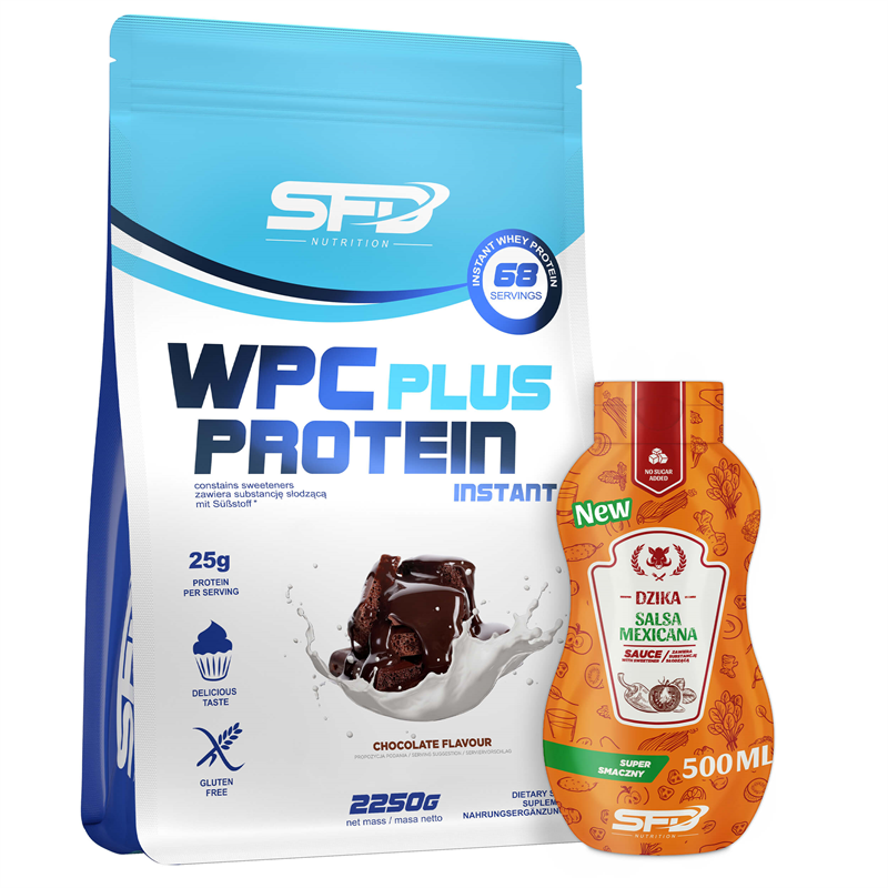 SFD NUTRITION WPC Protein Plus 2250g +  Dziko Wytrawny SOS 500ml GRATIS