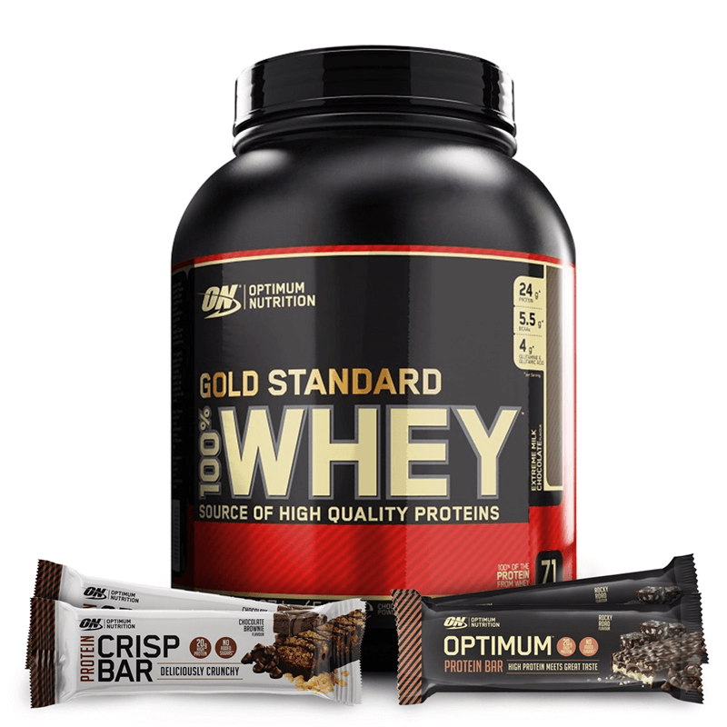 Optimum Nutrition Whey Gold Standard 100% 2270g + 2x Protein Crisp 62g+ 2x Protein Bar 65g