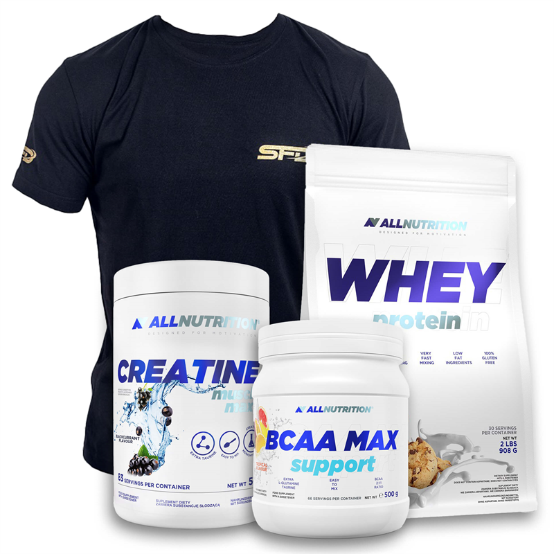 ALLNUTRITION Whey Protein 908g+BCAA Max 500g+Creatine 500g+T-shirt