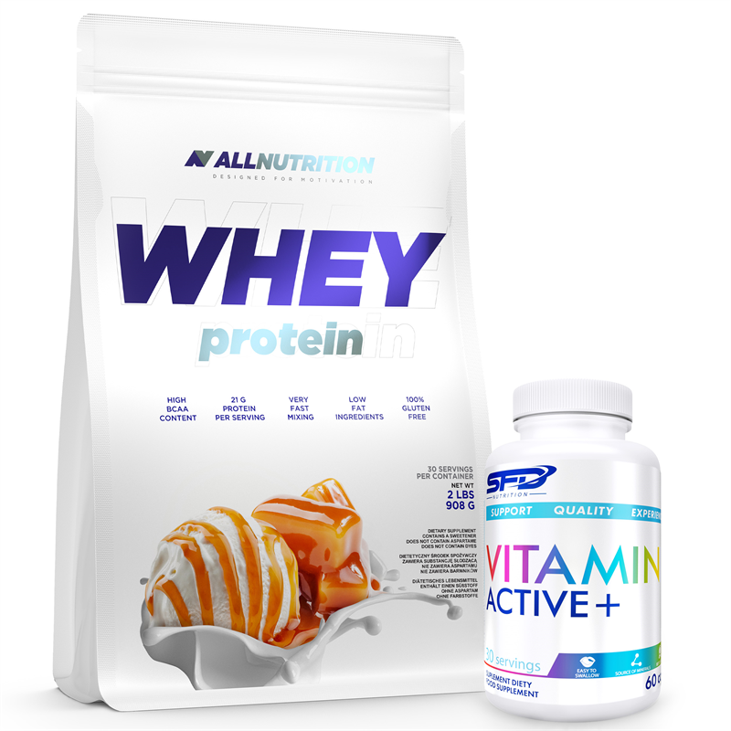 ALLNUTRITION Whey Protein 908g + Vitamin Active 60caps GRATIS