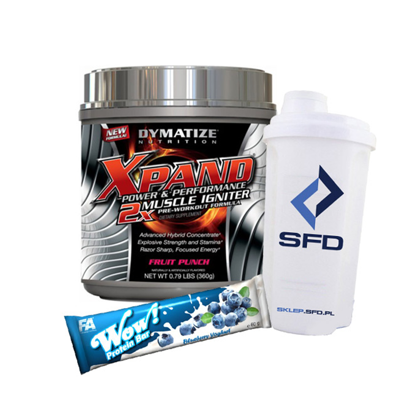Dymatize XPAND 2x Pre Workout + SFD Shaker + Baton FA WOW