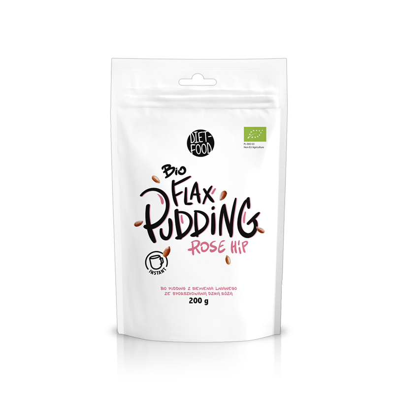 Diet Food Bio Pudding z Dziką Różą Instant Flax