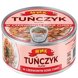Tuńczyk płatki w czerwonym sosie curry