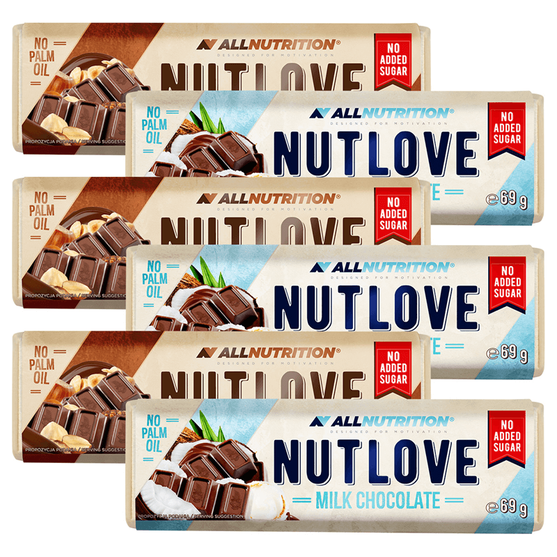 ALLNUTRITION 5+1 Gratis Nutlove Milk Chocolate Bar 69g