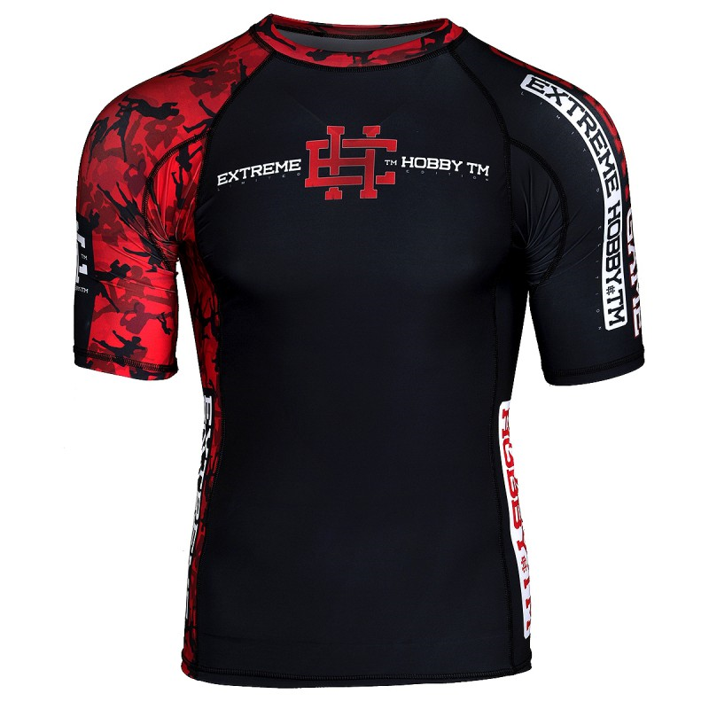 Extreme Hobby Short Sleeve Rashguard Red Warrior Black