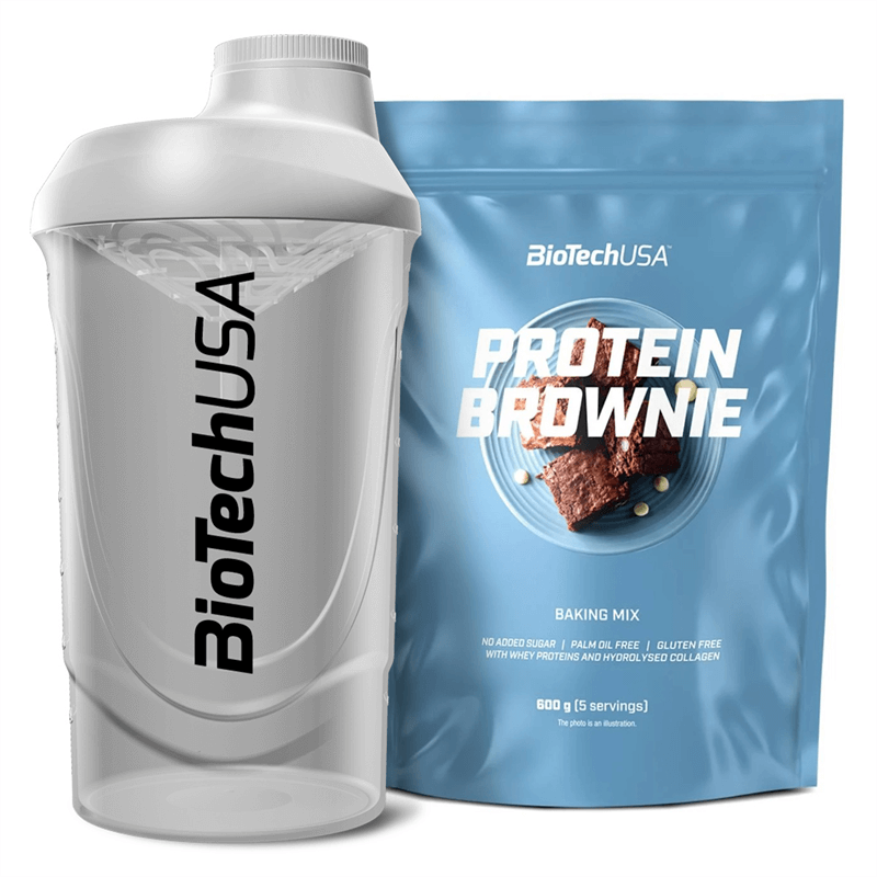 BioTechUSA Protein Brownie 500g + Shaker Gratis