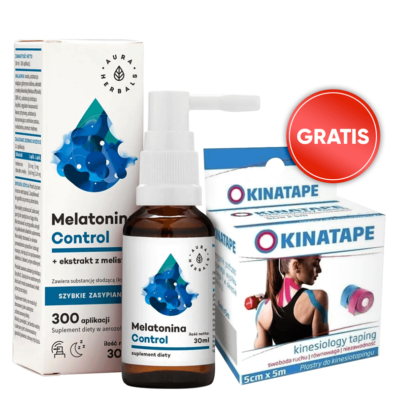 Aura Herbals Melatonina Control+Melisa 30ml + Kinesio Taping Gratis