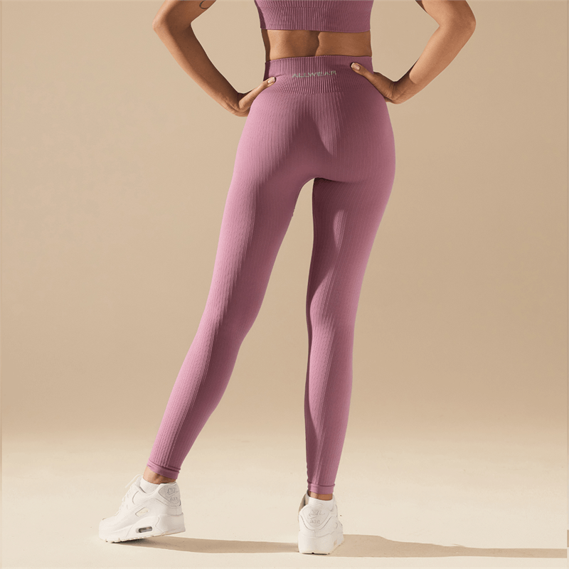 Allwear Bezszwowe legginsy BASIC DUSTY ROSE