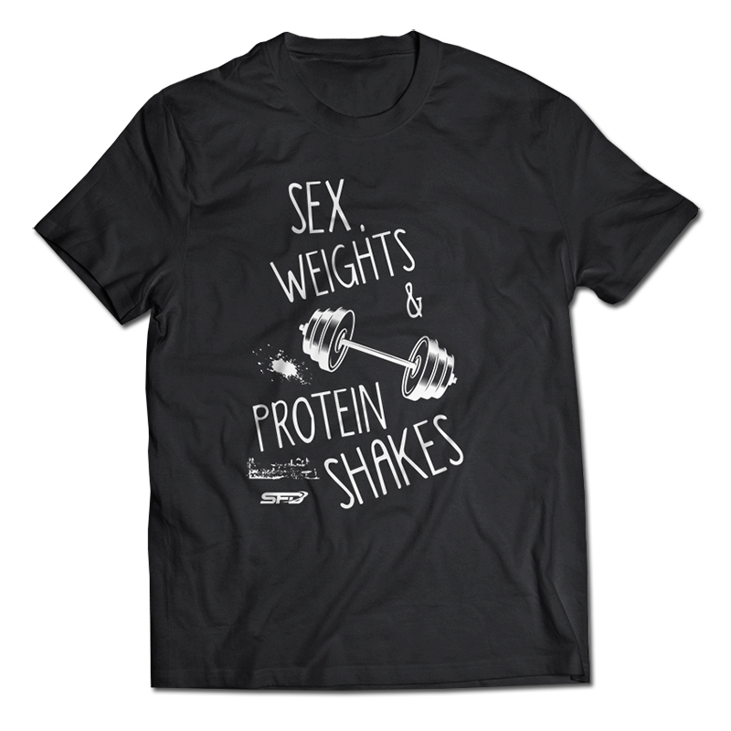 T Shirt Sex Weights And Protein Shakes 1szt Sfd Nutrition 39 Zł Najtaniej Sklep Sfd
